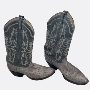 Tony Lama Men's Ostrich Quill Cowboy Boots, Men's Size 10D